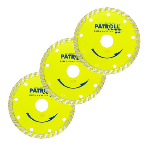 Pack 3 Disco Diamantado Turbo Pyt-4.5 Patroll Linea Amarilla 0