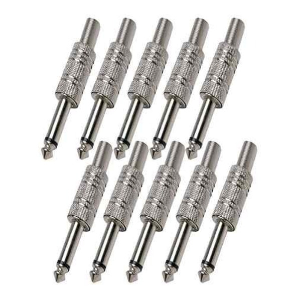 Kit 30 Plug P10 Conector Mono Metalico Guitarra Violão Baixo 0