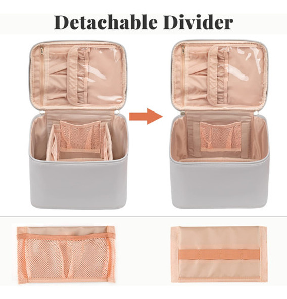 Neceser Organizador De Maquillaje P/viaje Light Grey  L 1