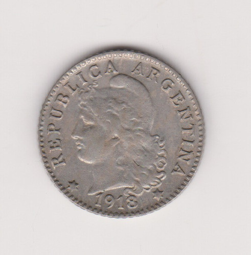 Moneda Argentina 5 Ctvs 1918 Janson 149 Excelente ++ 0