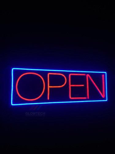 Cartel Neon Led Open Luminoso Acrilico Transparente 0