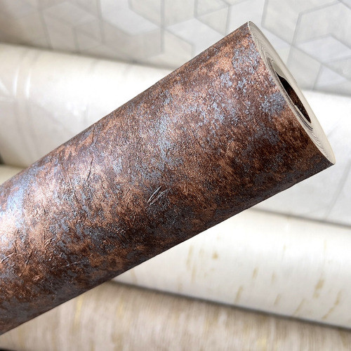 Papel De Parede Vinílico Rolo Alto Relevo Marrom Quarto Sala 0