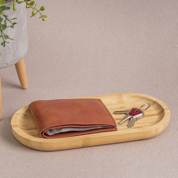 Bandeja Oval Multiuso Em Bambu - 34cm 1