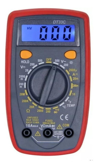 Tester Multimetro Digital Display Y Temp Pronext Ts-33c 0