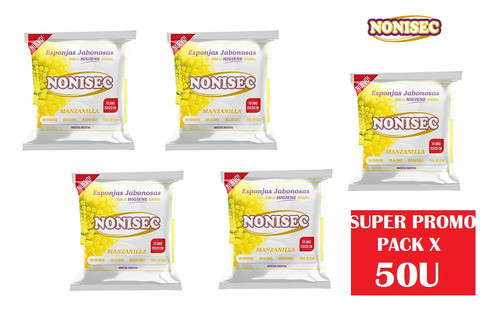 Paño Esponja Jabonosa Seco Con Manzanilla Nonisec Pack X 50u 0