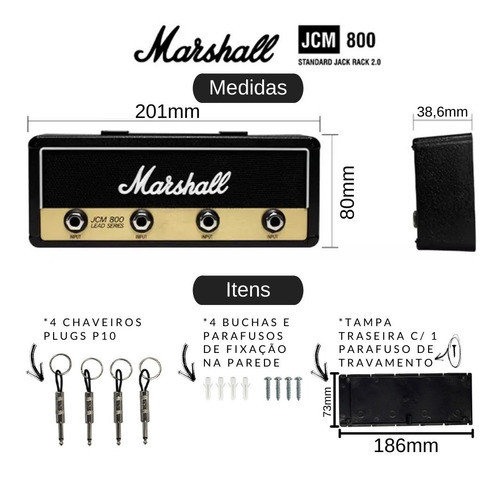 Porta Chaveiro Marshall Jcm 800 Amplificador Envio Imediato 1