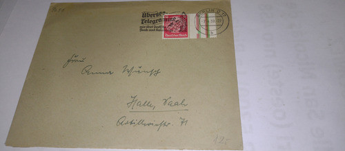 Alemania 3 Er Reich Sobre Estampilla 1939 Hermosa  . 0