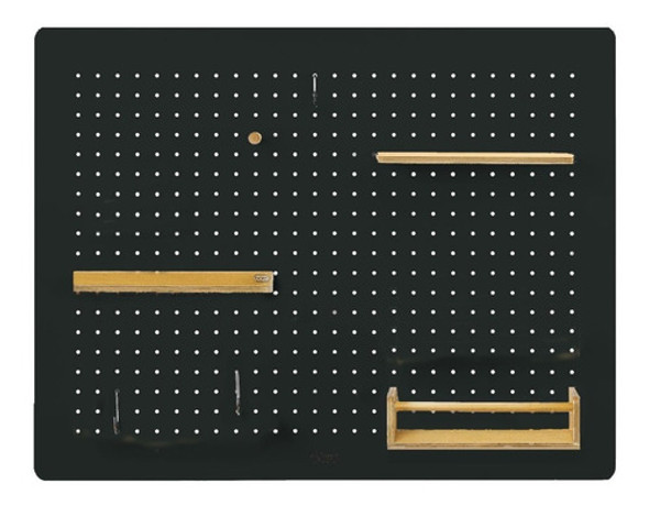 Organizador Panel Börd Negro Madera Con Accesorios 75x58,5 0