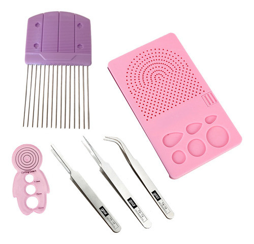 Kit Ferramentas Quilling Pente + Guia + Molde + 3 Pinças 0