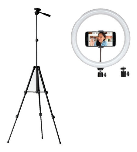 Kit Aro Luz Celular Trípode 140cm iPhone Samsung Prem 0