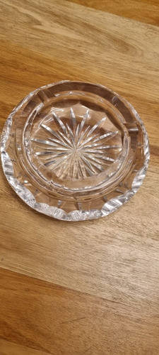 Antiguo Cenicero De Cristal Labrado 0