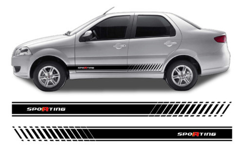 Kit Faixas Adesivos Fiat Siena Sporting Imp148 Fge 1
