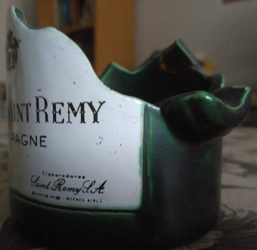 Cenicero Cerámica Botella Duc De Saint Remy Simil Rota 1