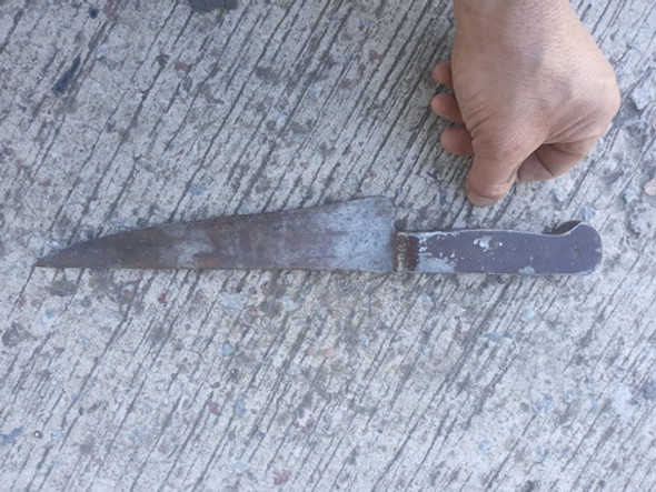 Antigua Cuchilla Cuchillo Carnicero Acero Al Carbono 0