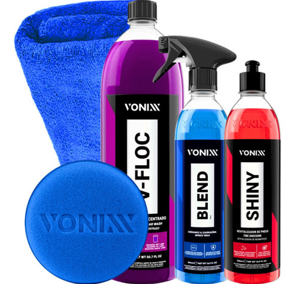 Kit Lavagem Shampoo V-floc Cera Blend Pretinho Shiny Vonixx 0
