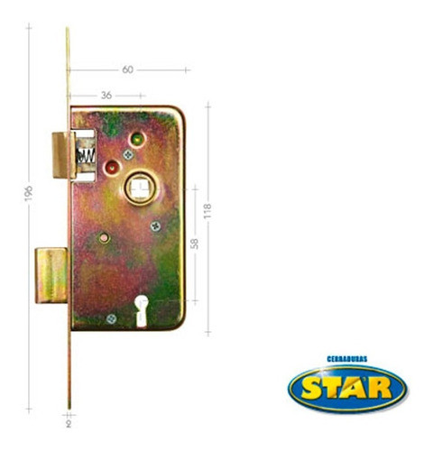 Cerradura Star Embutir 8 X 60mm S/a Hz - Ferrejido 1