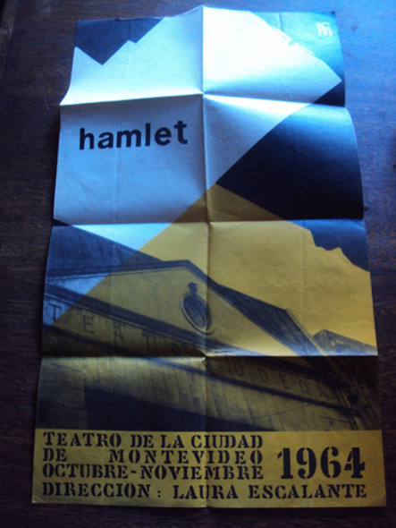 Afiche 1964 Hamlet Teatro De La Ciudad Montevideo Escalante 0