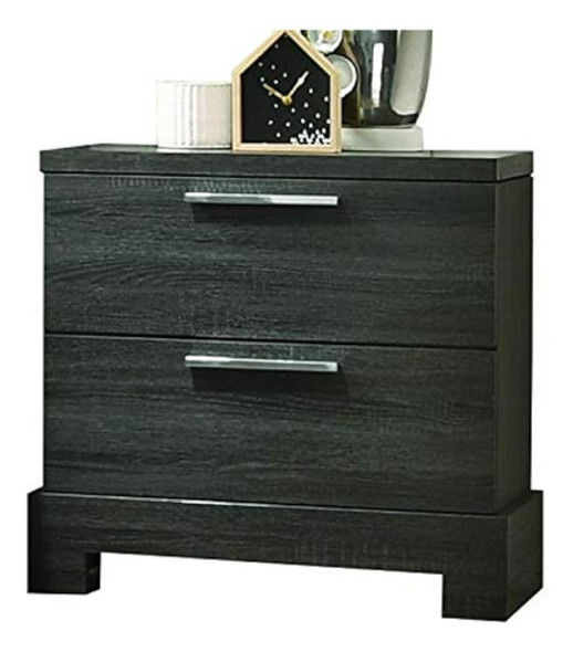 Mesita De Noche Acme Lantha - - Roble Gris 0