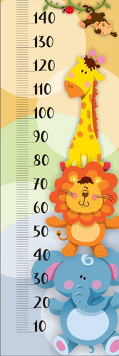 Medidor De Altura/ Crecimiento En Lona Vinilica Animalitos 1