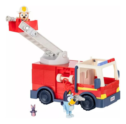 Bluey Firetruck Camion De Bomberos C/ Figuras Orig. Replay 0