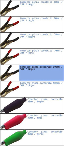 Conector Pinza Cocodrilo 100mm 50a Negro-p 1