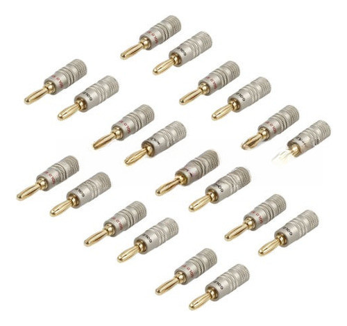20 X Cable De Altavoz Oro Banana Plug Adaptador Conector 11a 0