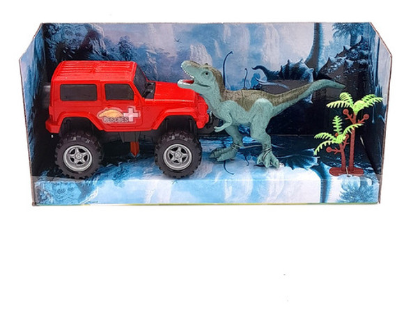 Set Dinosaurio Con Vehículo Jeep 0