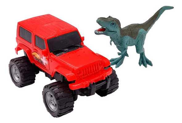 Set Dinosaurio Con Vehículo Jeep 1
