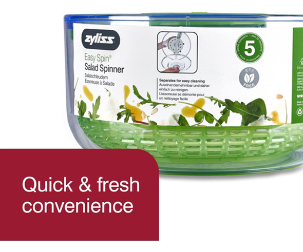 Zyliss Spinner De Ensalada Fácil, Grande, Verde, Sin Bpa 1 Zyliss Spinner De Ensalada Fácil, Grande, Verde, Sin Bpa 1