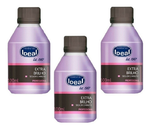 Ideal Base Extra Brilho Roxa 100ml - Kit Com 03 Unidades 0
