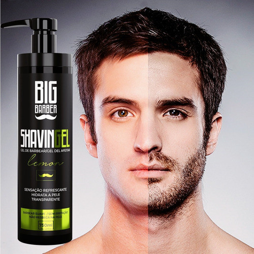 Shaving Gel De Barbear Big Barber 750ml Lemon Profissional 1