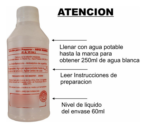 Agua Blanca De Codex Delva Antiseptica 60ml Rinde 250ml X3un 1