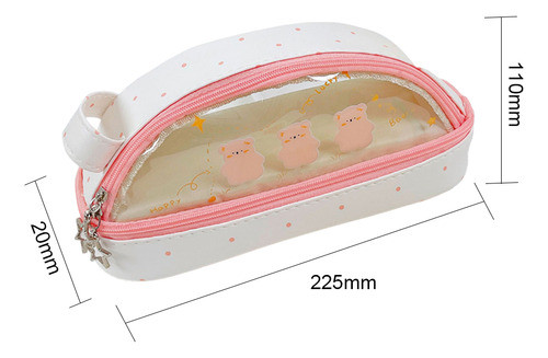 Bolsa De Canetas Transparente Com Zíper, Capa Dupla Para Men 1