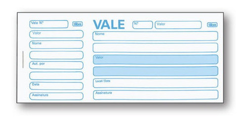 Impresso Vale 050 Folhas Com Canhoto (7891027951559) 0