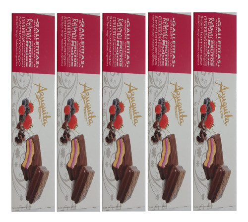 Pack X 5 Azuquitas Frutos Rojos Bañadas  Con Choco X 160grs 0
