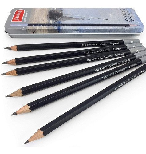 Lapices Grafito Bruynzeel National Gallery  X 6 Caja Metal 0
