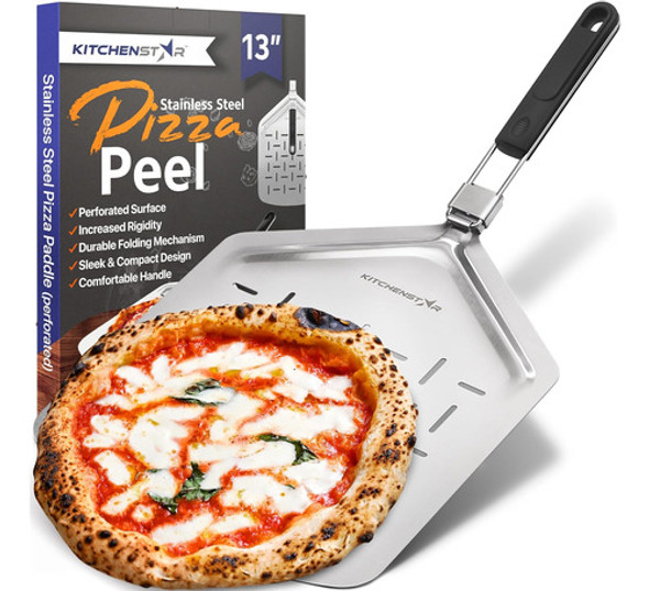 Pala De Pizza De Acero Inoxidable De 33 Cm Con Mango Plegabl 0