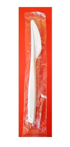 Cuchillo Blanco De Plástico Envasado - 500 Unidades. 0