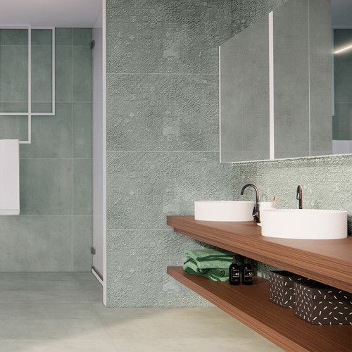 Porcelanato Piso Y Pared De 60x120 Decorado Verde Claro Mate 1