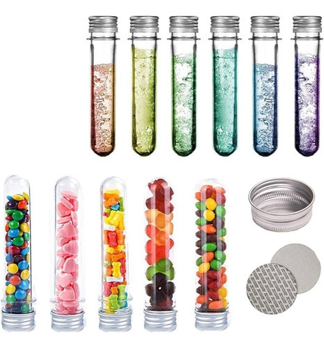 Tubo Ensayo C/tapa Aluminio 50ml X 10. Souvenirs Fiesta 0