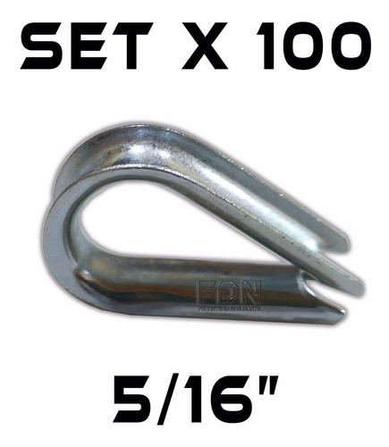 Guardacabos De Hierro Galvanizado 5/16 - Set X 100 - Fdn 1