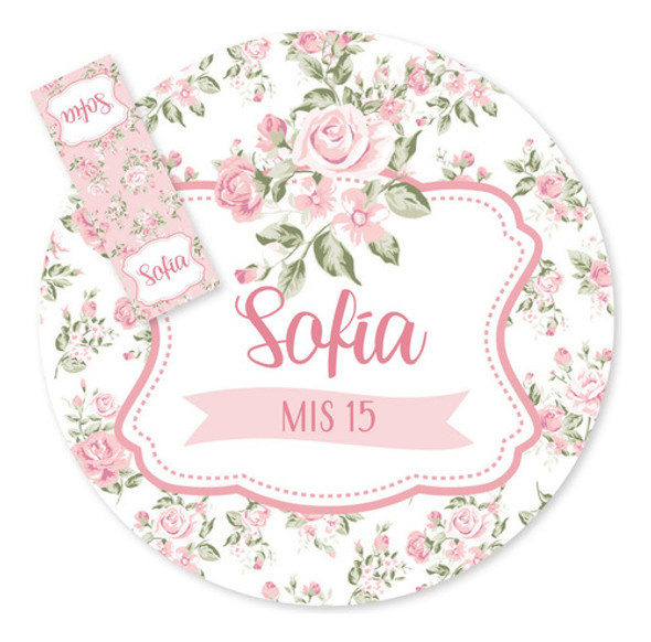 Kit Imprimible Flores Rosas Fb Shabby Chic Tukit 0