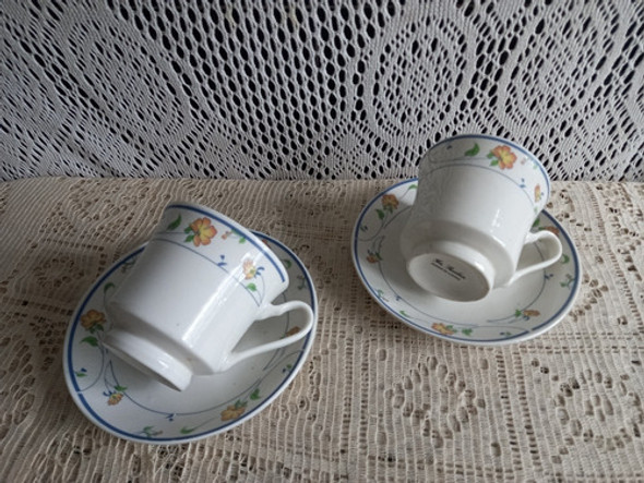 Juego De Taza Y Plato Té Vintage Años 70' Porcelana Impecabl 0