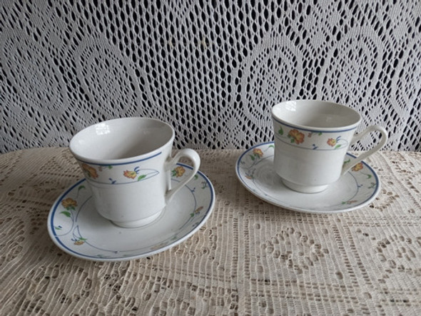Juego De Taza Y Plato Té Vintage Años 70' Porcelana Impecabl 1