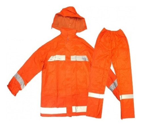Equipo Lluvia Nylon Oxford Con Reflectivo- P/trabajo En Moto 0