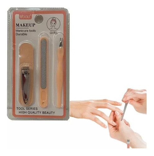 Kit X4 Unidades Alicate Corta Uñas Belleza Manos + Lima 0