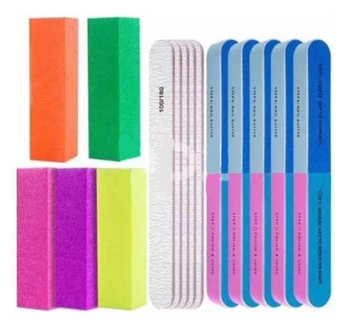 Combo X15 Limas Block Pulidor Brillo Buffer Uñas Esculpidas 0