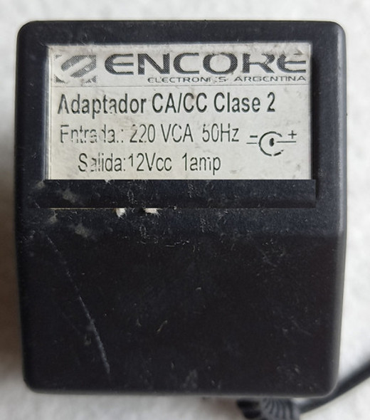 Trafo Encore Clase 2 Entrada 220vca 50hz Salida 12 Vcc 1 Amp 0