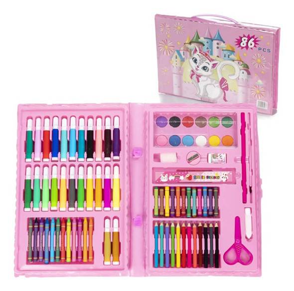 Set De Arte  Escolar Rosa 1