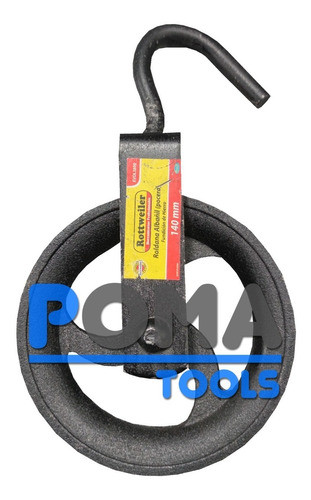 Roldana Polea 140 Mm Albañil Fundicion Con Gancho Obra Rtw 0